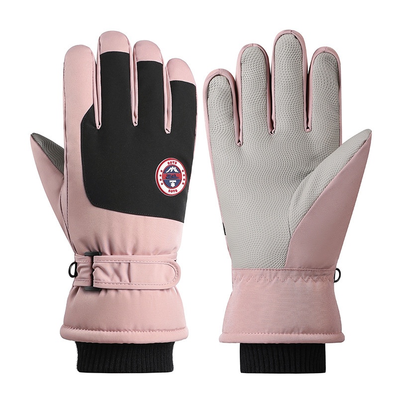 Gants de moto d'extérieur 001, grands, en coton, tactiles, pour hommes et femmes, chauds, en polaire épaisse et coupe-vent, pour l'hiver, la conduite et le ski._voghion.com