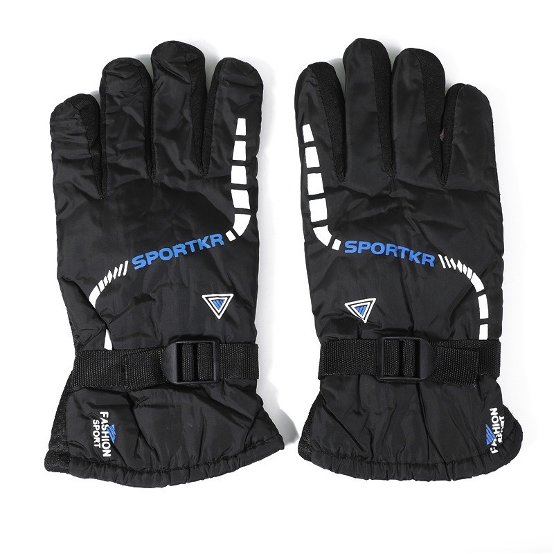 001 Couple Winter Cold-Proof Warm Split-Finger Fashion Triangle Style Outdoor Cycling Hiking Skiing Touchscreen Gloves_voghion.com