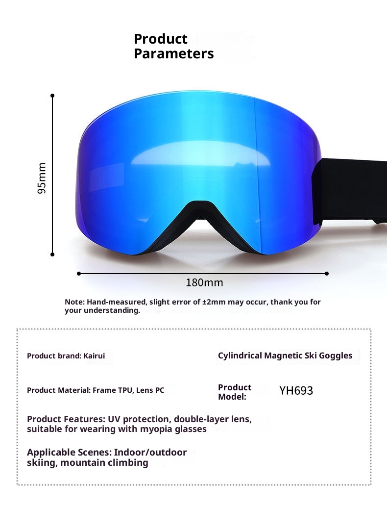 001 Manufacturer In-Stock Unisex Magnetic Cylindrical Ski Glasses Anti-Fog Snow Goggles Protective Gear_voghion.com
