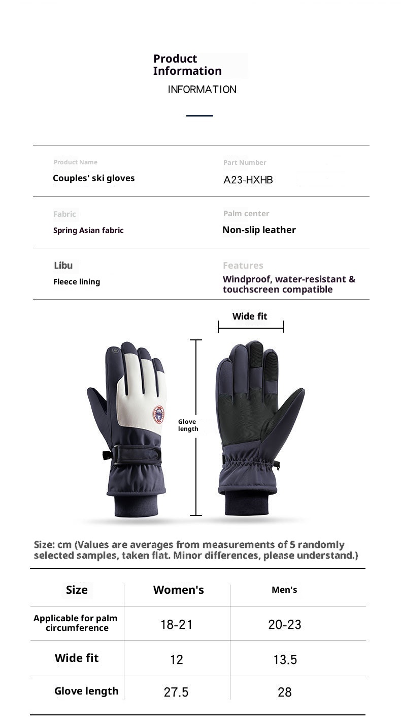 Gants de moto d'extérieur 001, grands, en coton, tactiles, pour hommes et femmes, chauds, en polaire épaisse et coupe-vent, pour l'hiver, la conduite et le ski._voghion.com