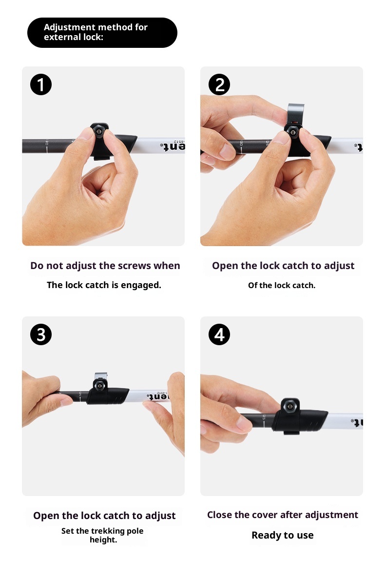 001 7075 Bastone da trekking per esterni in lega di alluminio, ultraleggero, retrattile, portatile, con bloccaggio_voghion.com