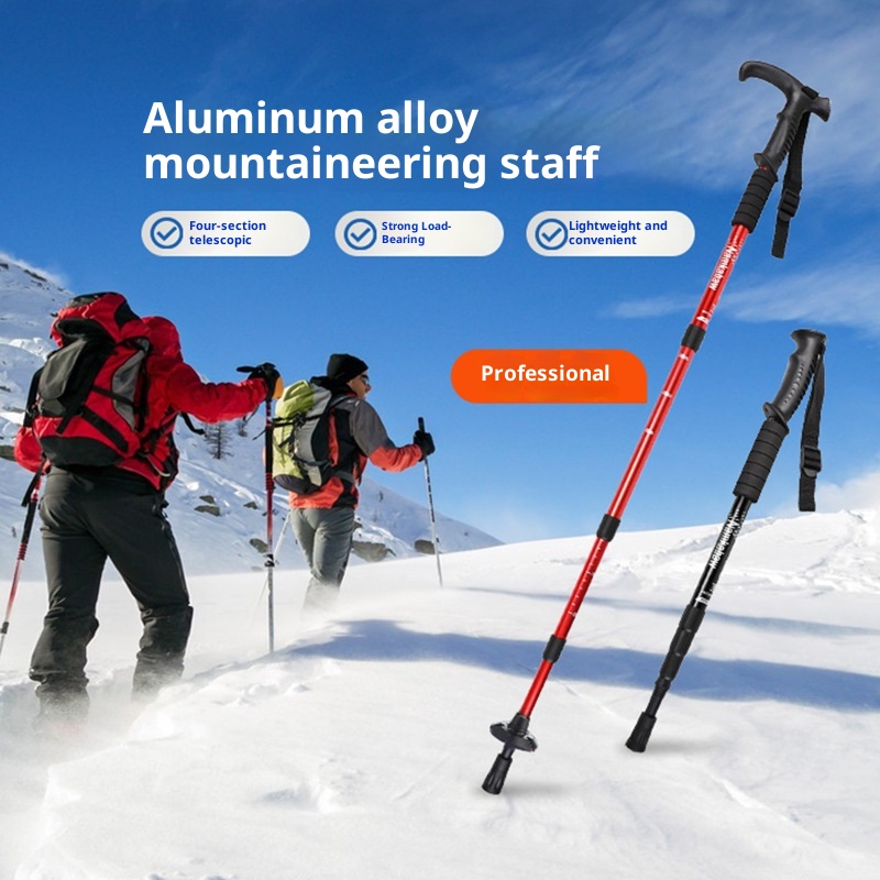 001 Trekking Telescopic Folding Professional Outdoor Hiking Pole Walking Stick Climbing Equipment Anti-Slip Aluminum Alloy_voghion.com