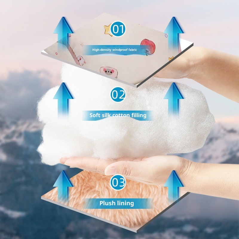 ActiveGo Cute Cat Ski Gloves For Women Winter Split Finger Outdoor Riding Windproof Waterproof Coldproof Fleece Lined Thickened_voghion.com