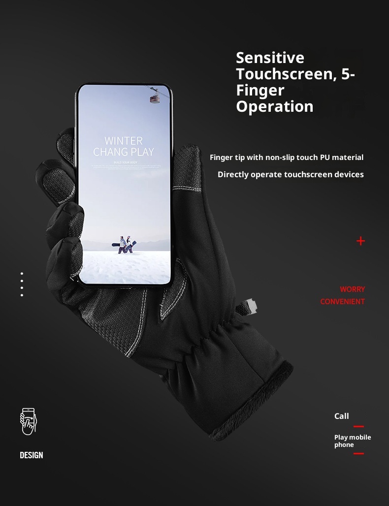 ActiveGo Leiqi Winter Cycling Outdoor Sports Mountaineering Waterproof Windproof Warm Thickened Cotton-Padded Unisex Ski Gloves_voghion.com