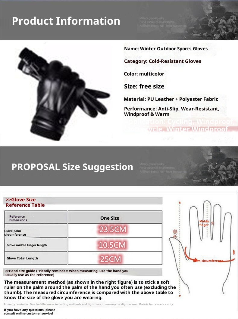 001 Warm Touchscreen Leather For Men Winter Outdoor Windproof Cold-Proof Cycling Fleece-Lined Thickened Motorcycle Gloves_voghion.com