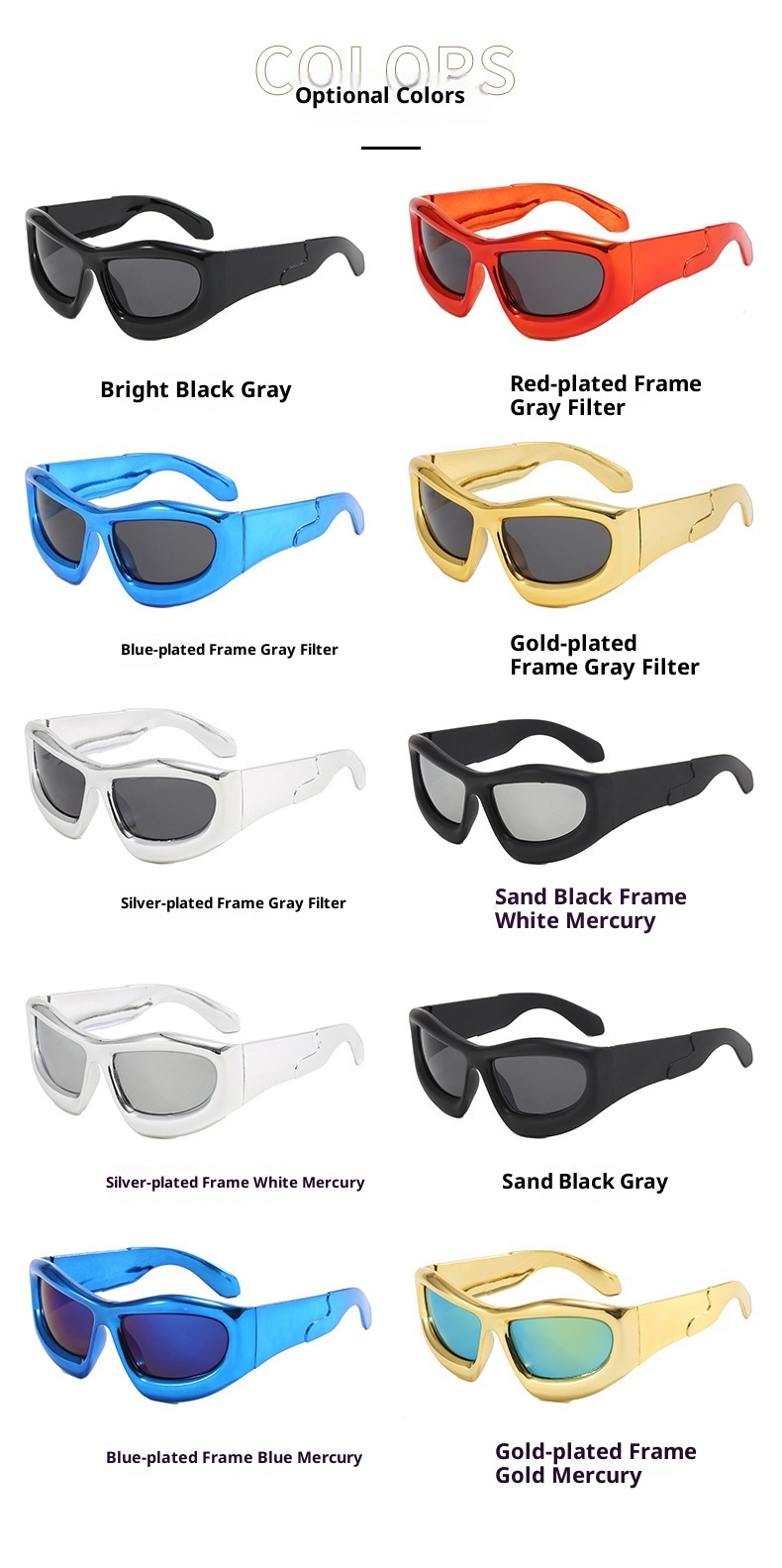 001 Neue Persönlichkeit Bubble Cool Extravagante Trendige Herren und Damen Urlaub Skifahren Bunte Mercury Film Reflektierende Sonnenbrille_voghion.com