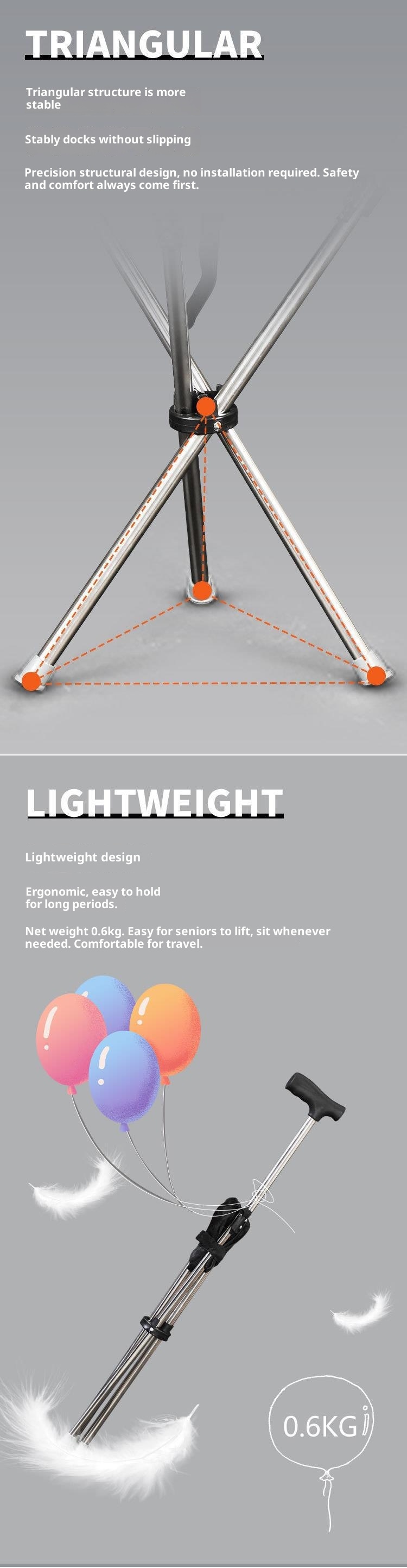 001 Cross-Border Travel Mobility Elderly Folding Portable Walking Stool Non-Slip Lightweight Hiking Stick Multi-Functional_voghion.com