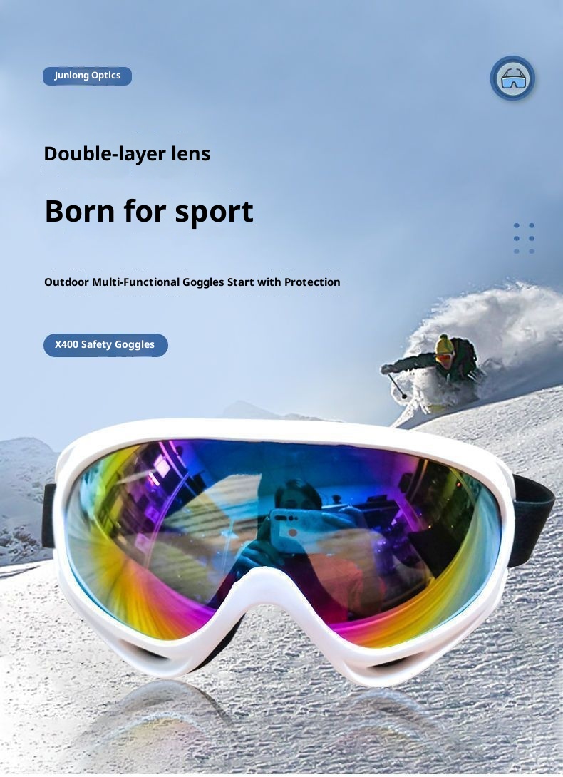 001 Outdoor-Sportbrille für Erwachsene, doppellagig, beschlagfrei, für Damen und Herren, Skibrille für Kurzsichtigkeit, Komplettset_voghion.com
