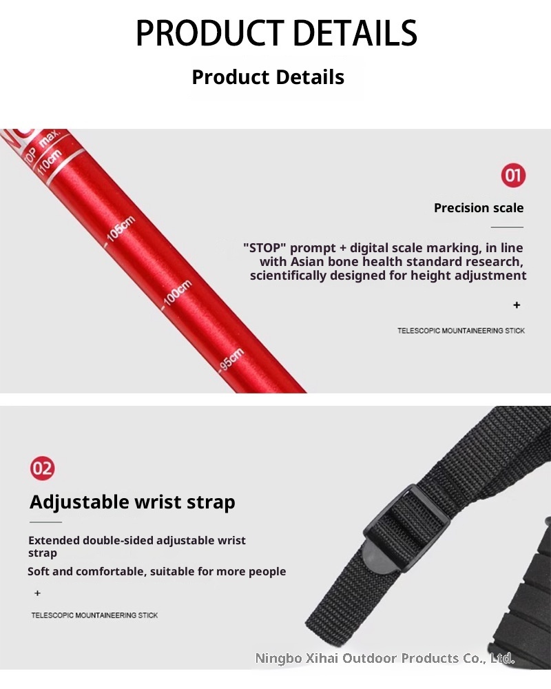 001 Ultraleichter, teleskopierbarer, faltbarer Profi-Trekkingstock aus Aluminiumlegierung für Wanderungen und Klettertouren_voghion.com