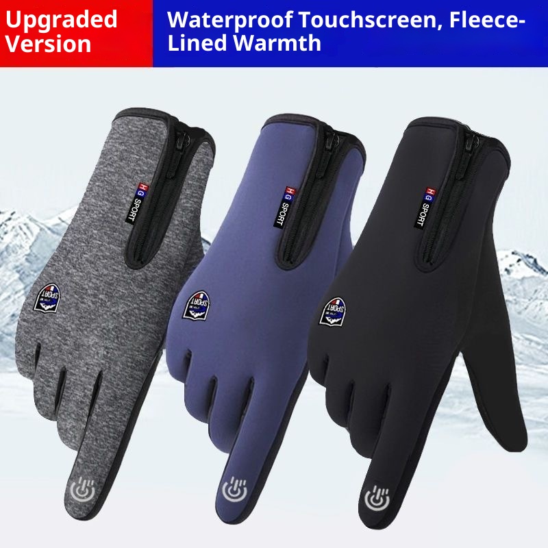 001 Guanti invernali caldi e antifreddo per sci, equitazione, ciclismo, sport, touchscreen, foderati in pile, impermeabili, antivento_voghion.com