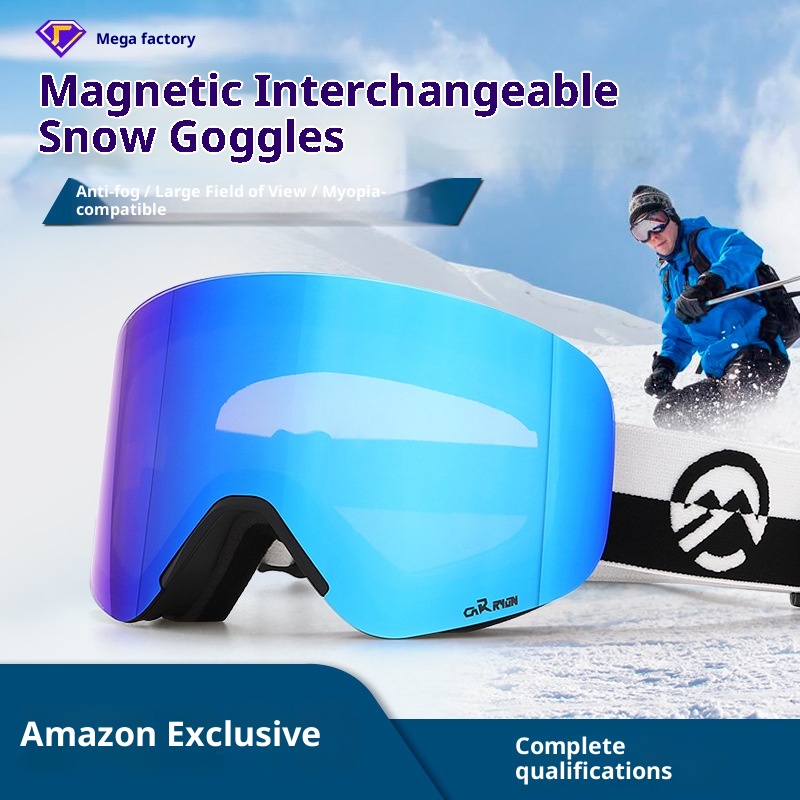 001 Manufacturer In-Stock Unisex Magnetic Cylindrical Ski Glasses Anti-Fog Snow Goggles Protective Gear_voghion.com