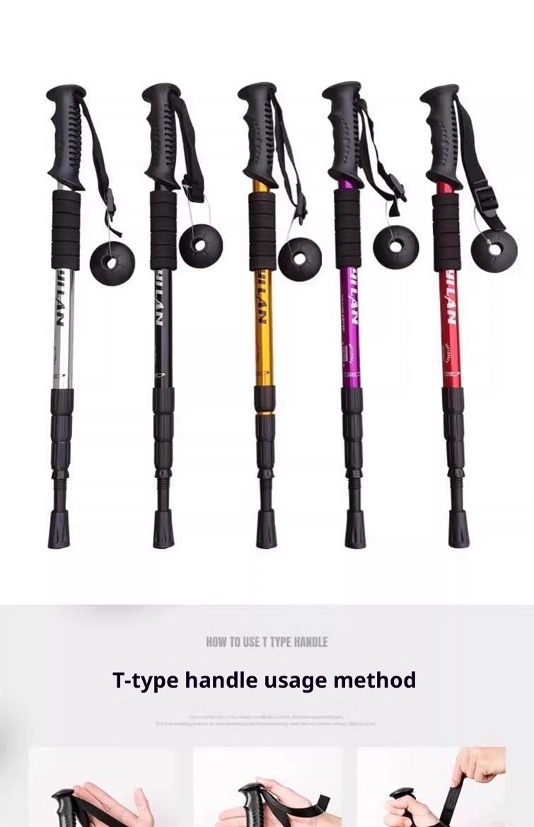 001 Teleskopierbarer, faltbarer Wander- und Kletterstock, ultraleichter, ultrakurzer Trekkingstock für Outdoor-Aktivitäten_voghion.com