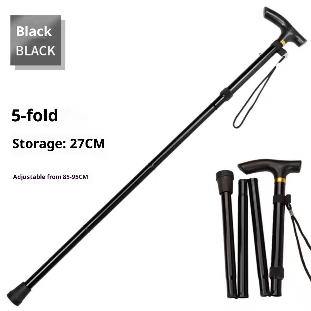 001 Foldable Cane Portable Ultra-light Elderly Walking Outdoor Hiking Stick_voghion.com