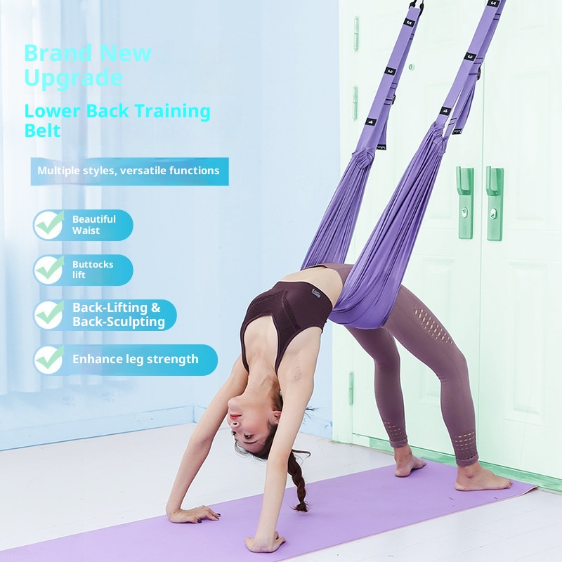 001 Hava İpi Tek Kelimelik At Alt Sırt Eğitmeni Bölme İnversiyon Yoga Yardımı Direnç Bandı Dans Esneme Kayışı_voghion.com