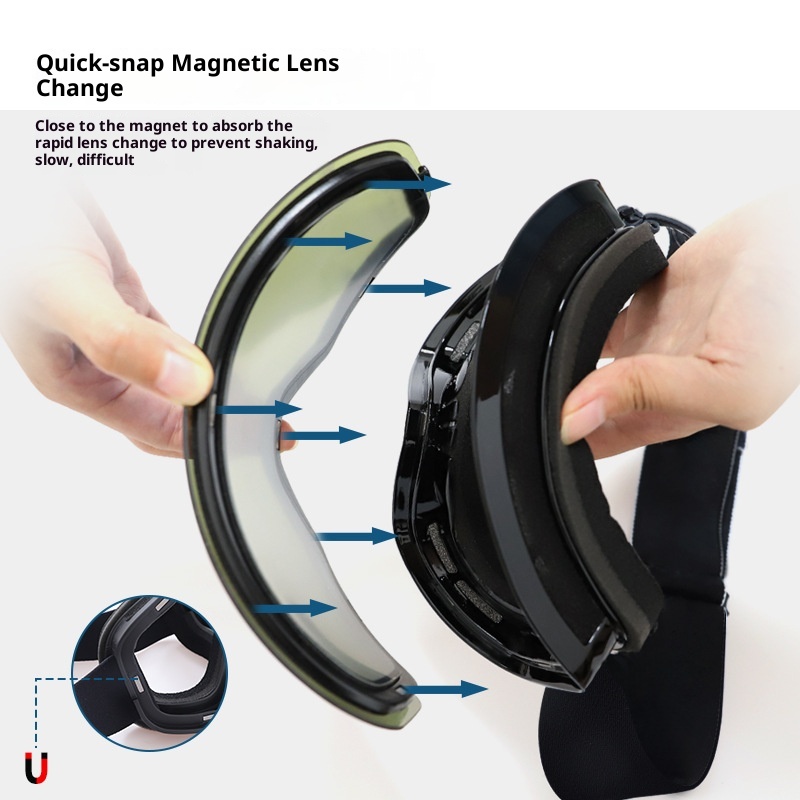 001 Manufacturer In-Stock Unisex Magnetic Cylindrical Ski Glasses Anti-Fog Snow Goggles Protective Gear_voghion.com