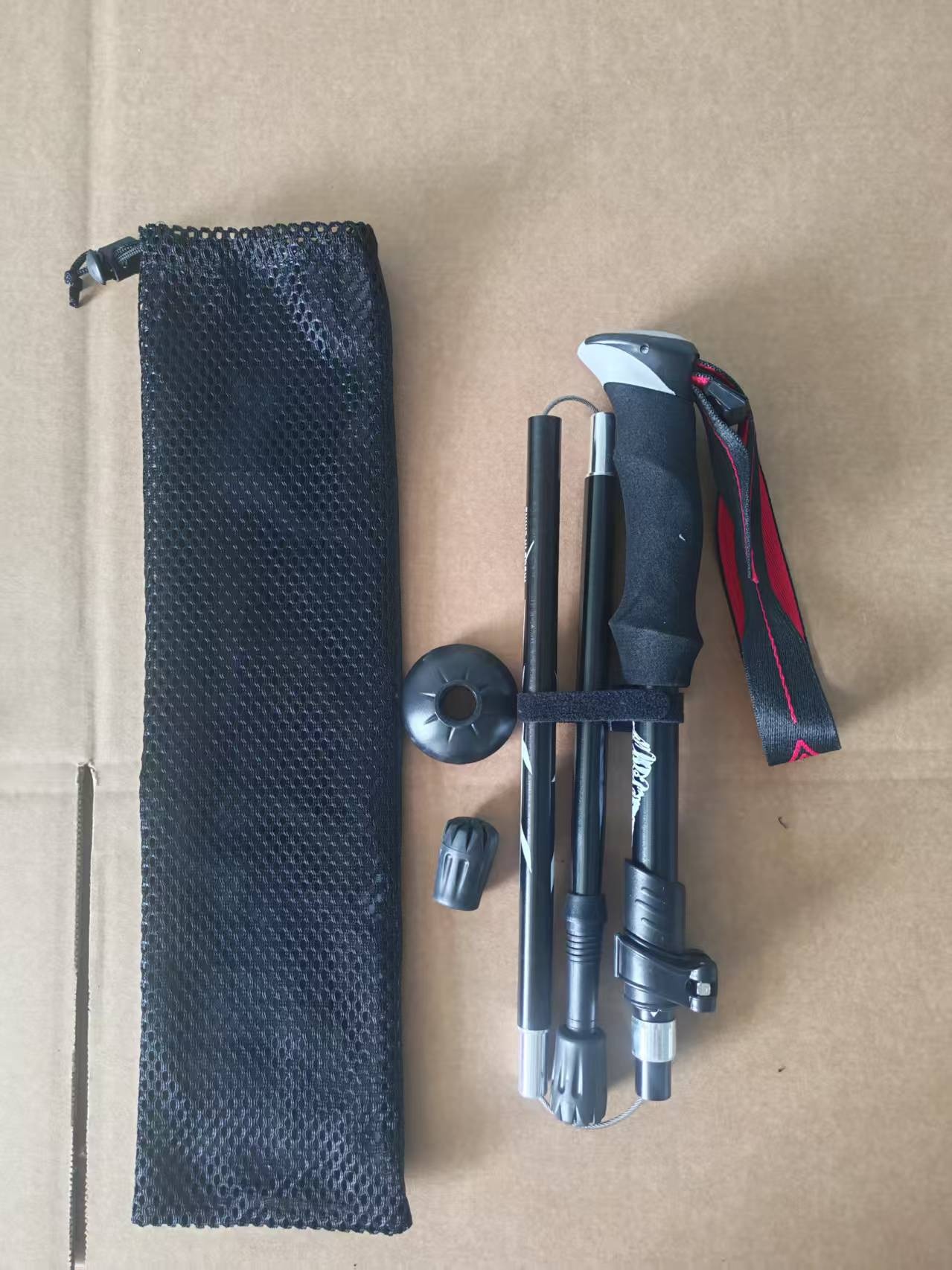 001 Bastone telescopico pieghevole leggero multifunzionale per arrampicata, escursionismo, camminata, antiscivolo_voghion.com