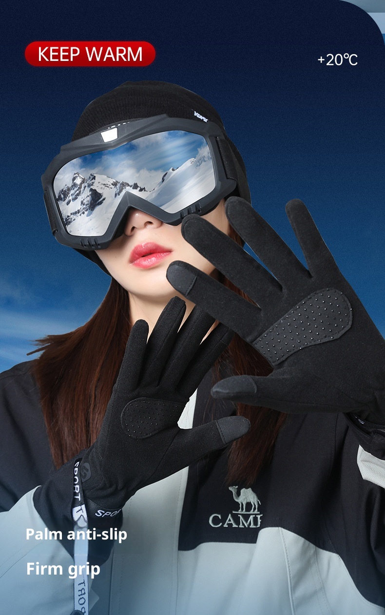 001 Damen-Ski-Innenhandschuh, Herbst, Fleece-gefüttert, winddicht, kältebeständig, Fahrrad-Innenfutter, Winter-Thermohandschuhe_voghion.com