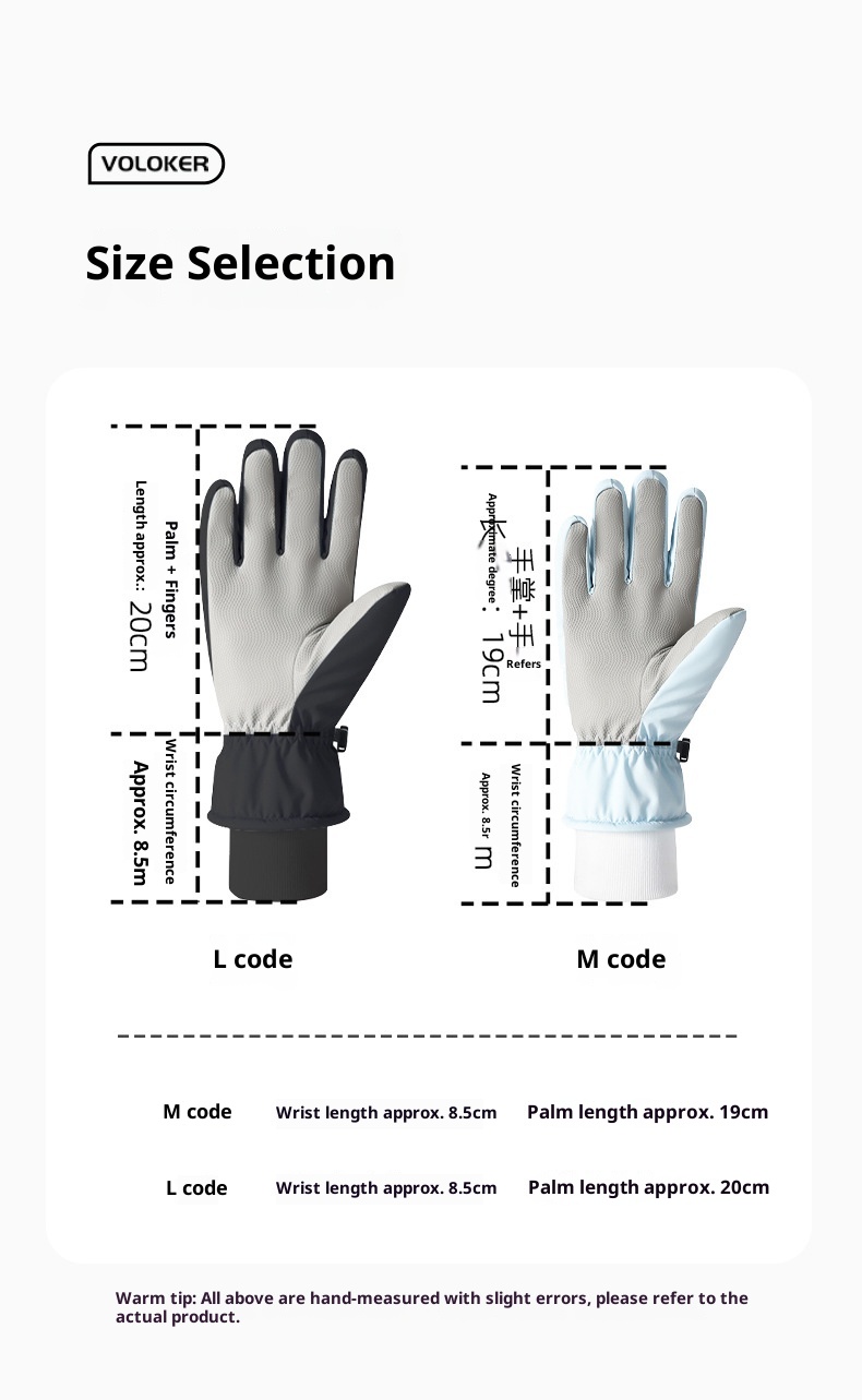 001 Winter-Skihandschuhe für Erwachsene, winddicht, wasserdicht, fleecegefüttert, dick, professionell, warm für Outdoor-Aktivitäten_voghion.com