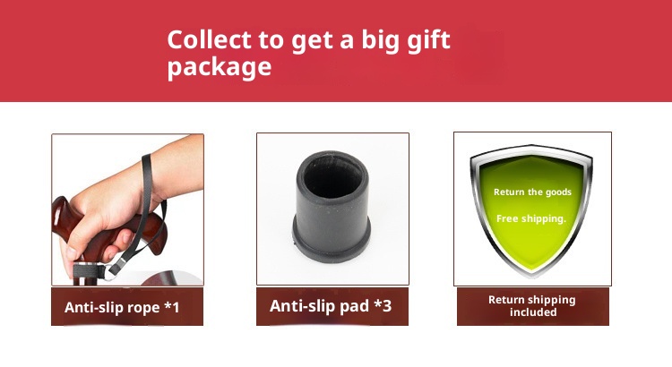 001 Bastone da passeggio in legno massello antiscivolo per anziani con impugnatura a forma di testa di drago, leggero, a quattro zampe, anticaduta_voghion.com