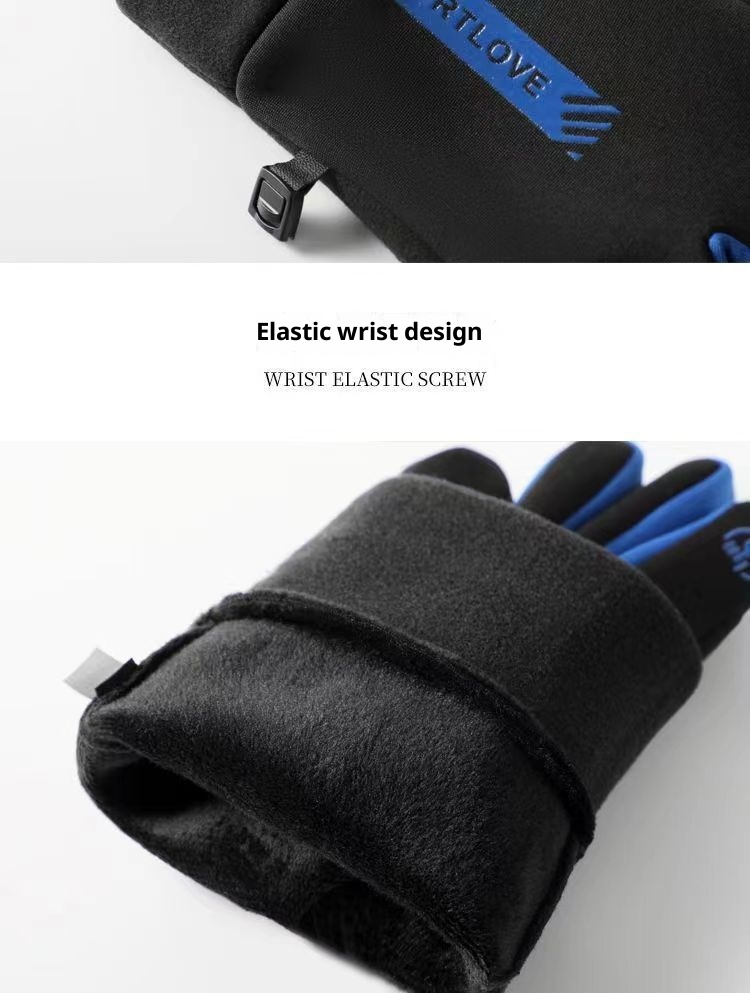 001 Thermal Women's Cycling Gloves Fleece Lined Thickened Windproof Touchscreen Electric Motorcycle Winter Skiing Outdoor_voghion.com