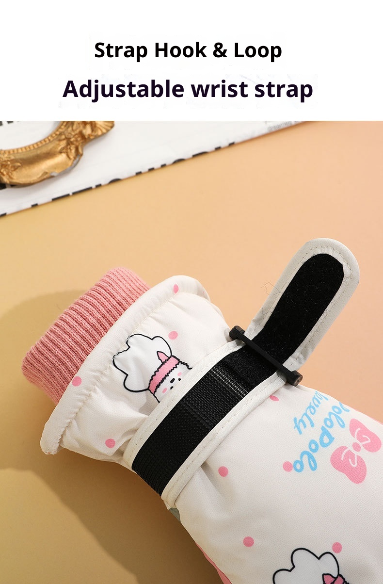 001 Cross-Border Winter Children's Ski Fleece-Lined Thickened Touchscreen Cycling Anti-Slip Windproof Student Cartoon Warm_voghion.com