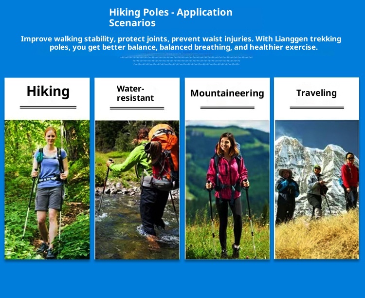 001 Telescopico 7075 Manico in schiuma stampata con lavorazione personalizzata Fibbia in metallo Bastone da trekking Antiscivolo Leggero Arrampicata_voghion.com