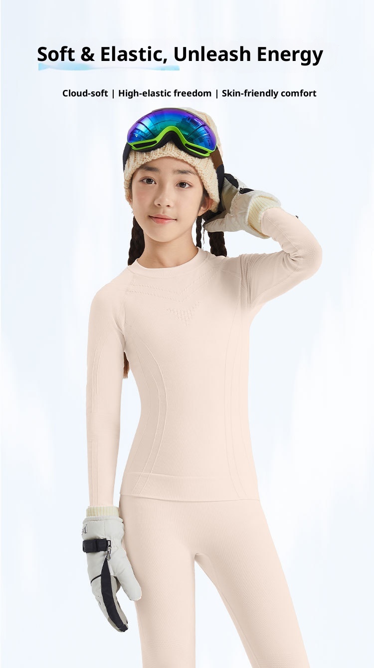 001 Ski Quick-Dry Clothing For Children Boys And Girls Same Style Outdoor Base Layer Knitted Seamless Thermal Underwear_voghion.com