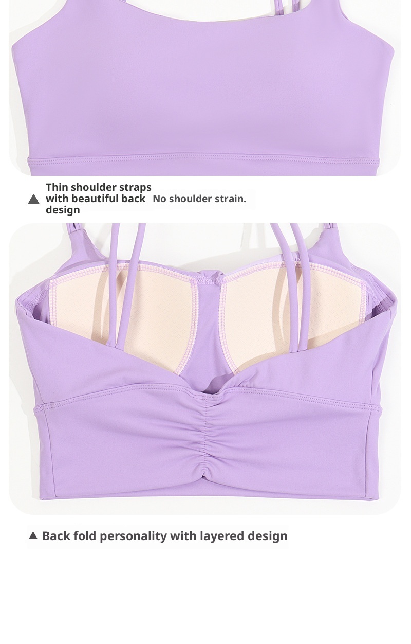 001 Sports For Women Summer High-Intensity Fitness Running Shockproof Vest Anti-Sagging Back Ruched Yoga Bra_voghion.com