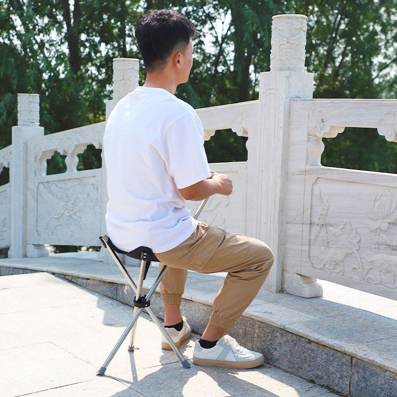 001 Telescopic Hiking With Thickened , Lightweight Stool, Portable Foldable Triangle Seat, New Anti-Slip Stool Walking_voghion.com