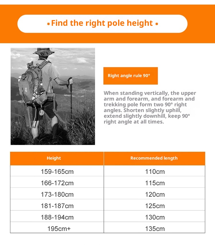 001 Direkt vom Hersteller: Ultraleichter, teleskopierbarer Trekkingstock aus Kohlefaser – ideal zum Wandern, Klettern und Trekking._voghion.com