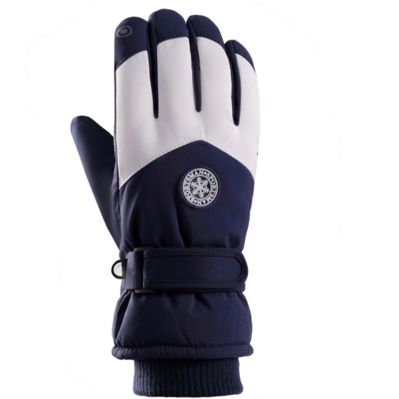 Gants de moto d'extérieur 001, grands, en coton, tactiles, pour hommes et femmes, chauds, en polaire épaisse et coupe-vent, pour l'hiver, la conduite et le ski._voghion.com
