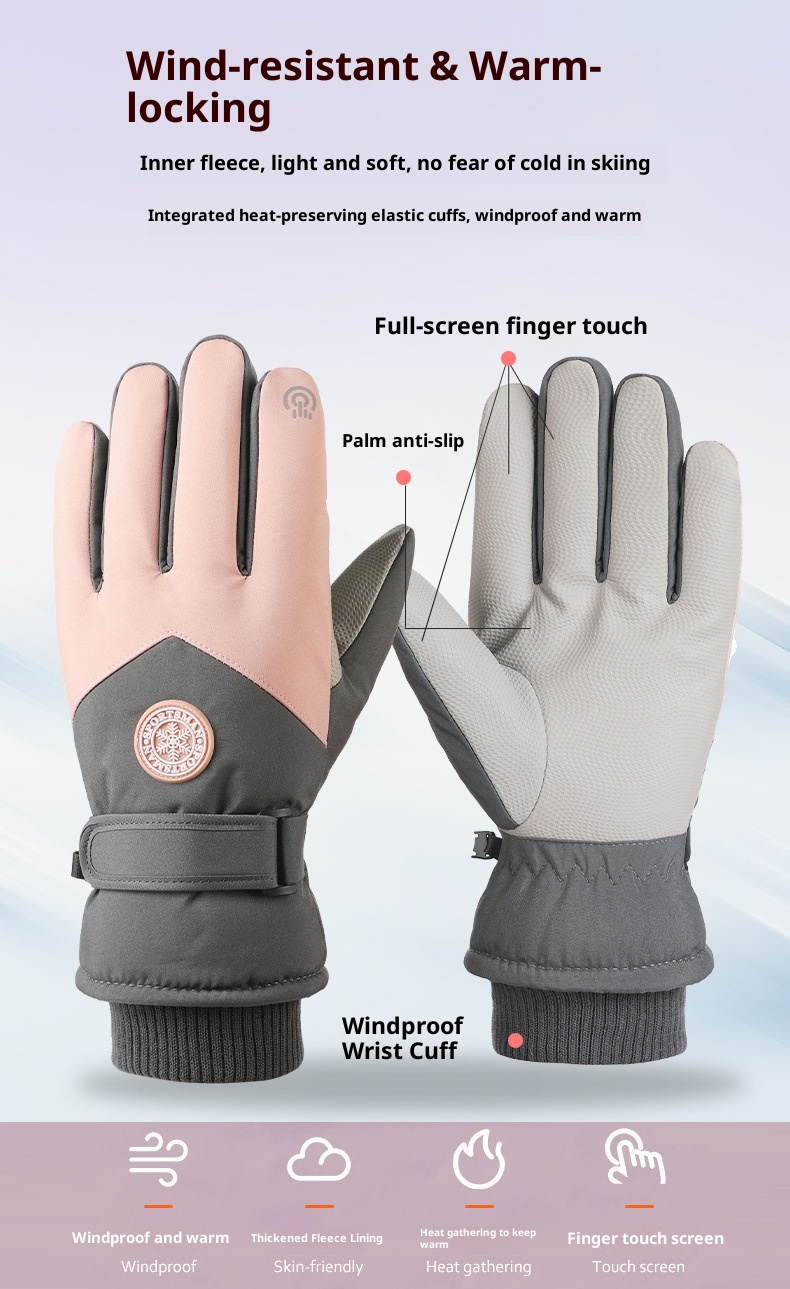 001 Ski voor mannen en vrouwen Winter Touchscreen Warm Fleece gevoerd Verdikt Fietsen Waterdicht Buitenrijden Antislip Katoen_voghion.com