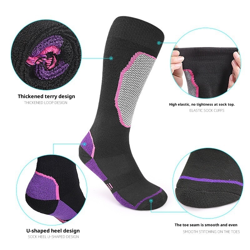 001 001 New Ski Outdoor Sports Thickened Hiking Non-Slip Long Tube Sweat-Absorbing Breathable Thermal Socks Wholesale_voghion.com