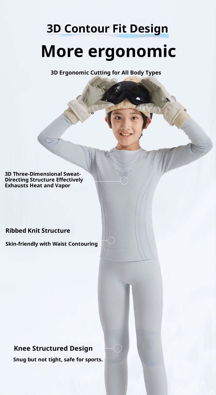 001 Children's Ski Quick-Dry Thermal Underwear For Boys And Girls Winter Snow Play Climbing Breathable Sleeve Long Pants_voghion.com