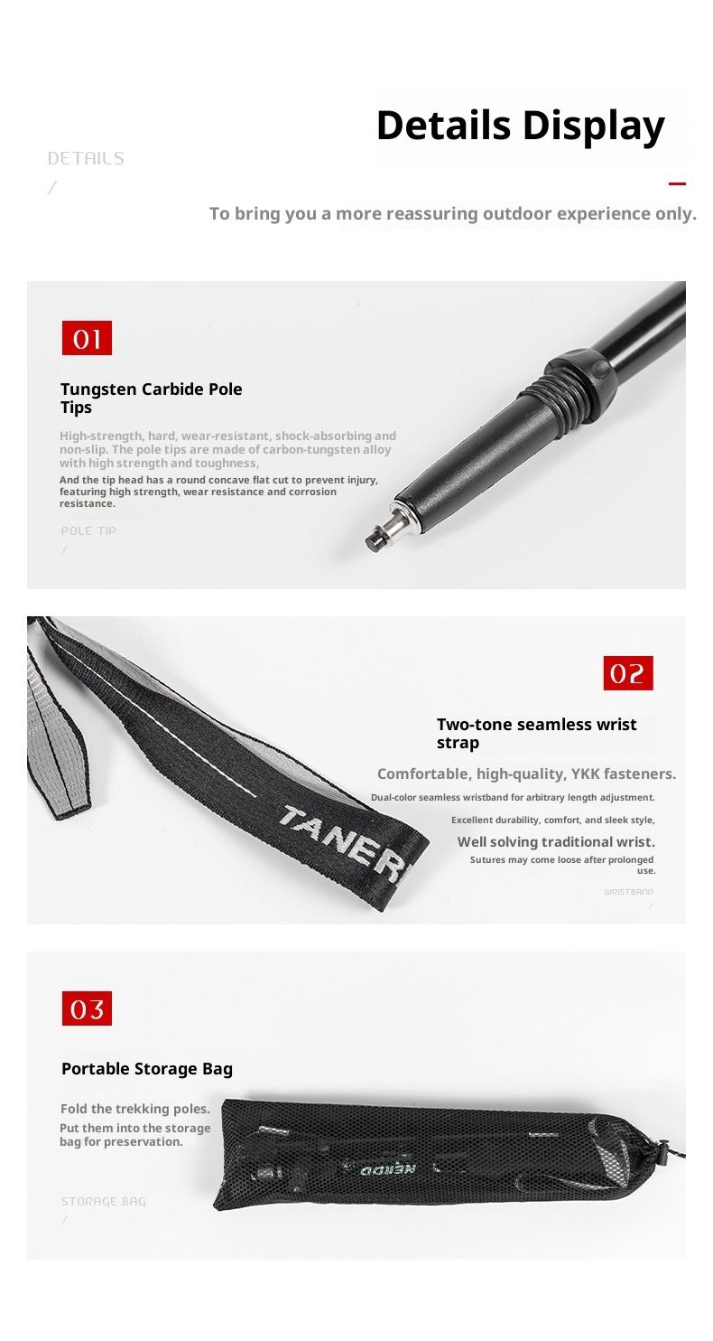 001 Bastone da passeggio telescopico corto ultraleggero pieghevole in lega di alluminio per escursionismo all'aperto all'ingrosso_voghion.com