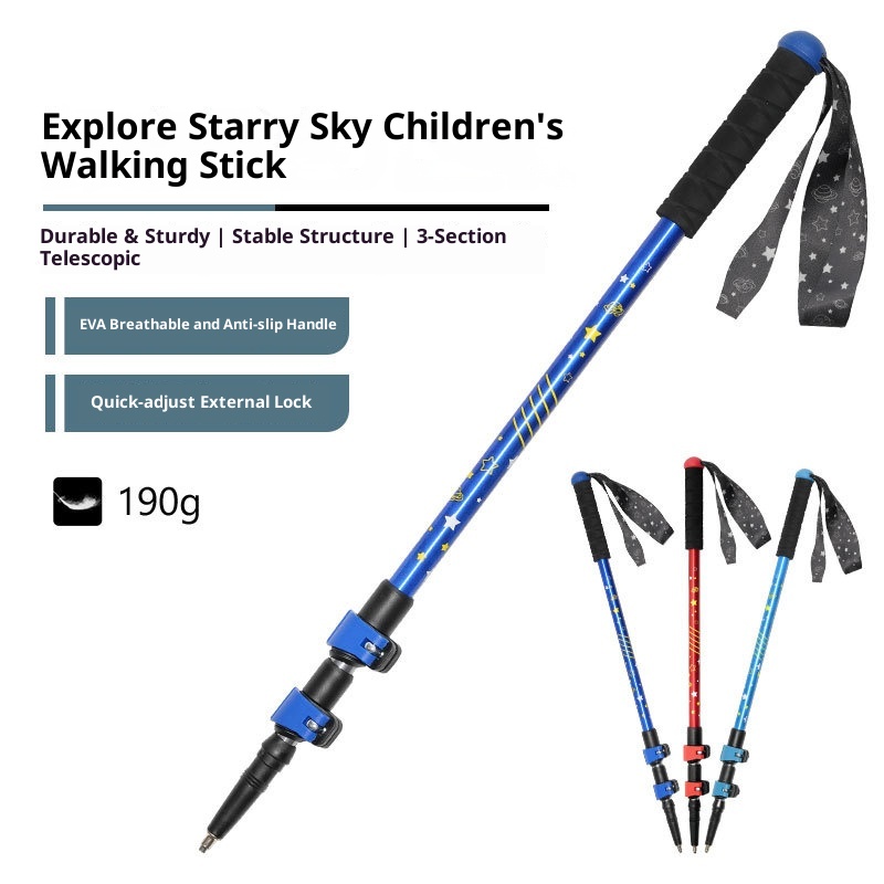 001 Bastón de trekking infantil ultraligero LACAL para exteriores, senderismo, escalada y viajes. Bastón telescópico especial._voghion.com