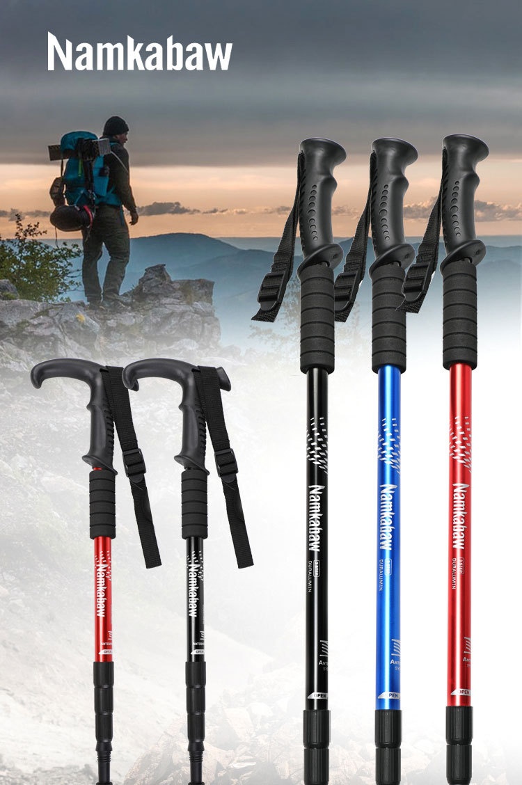 001 Bastone telescopico da viaggio per anziani, bastone da trekking in lega di alluminio, bastone da passeggio, all'ingrosso_voghion.com