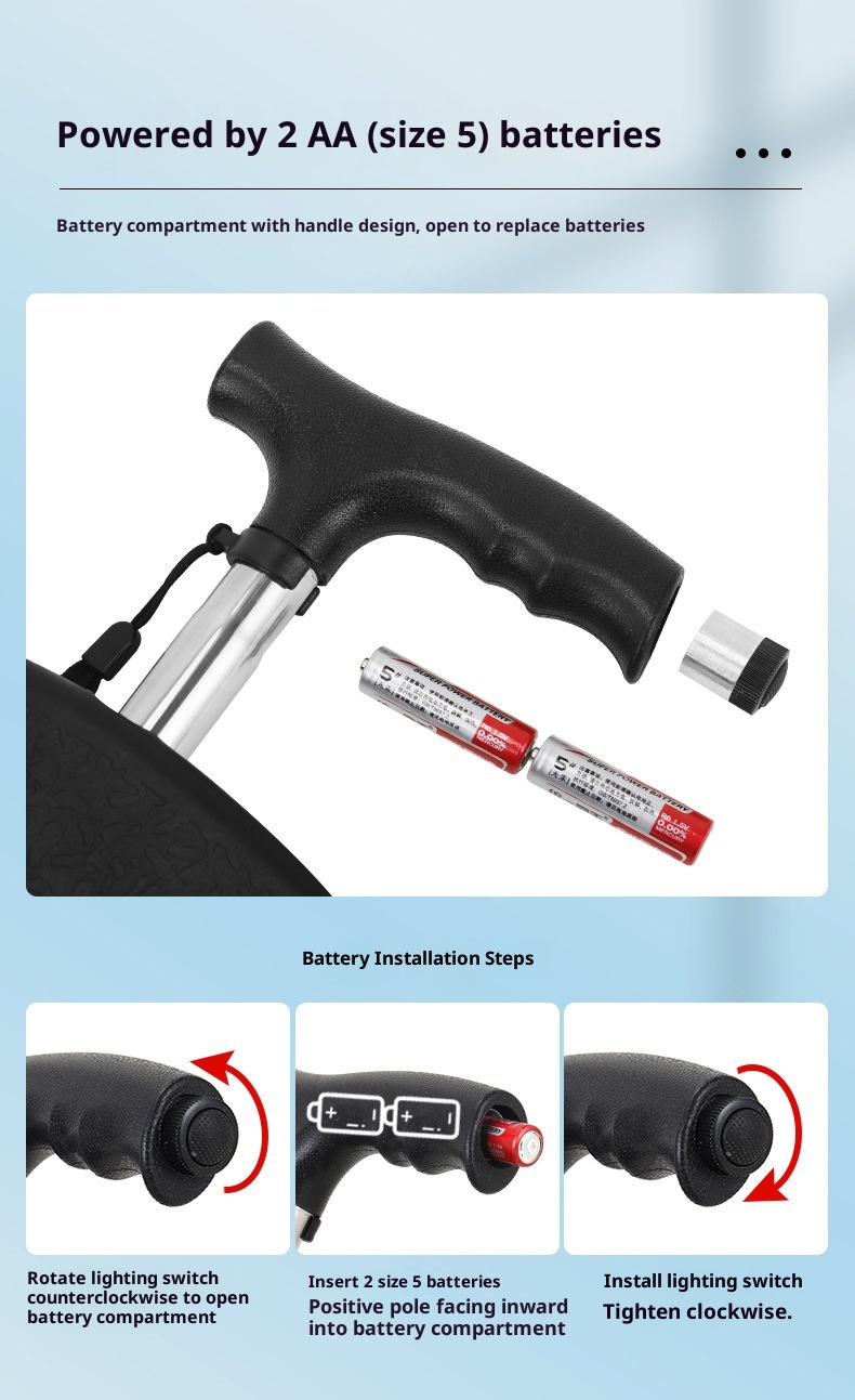 001 Bastone da passeggio portatile per anziani, multifunzionale, con seduta allargata, sgabello in canna, illuminazione in acciaio inossidabile ispessito_voghion.com