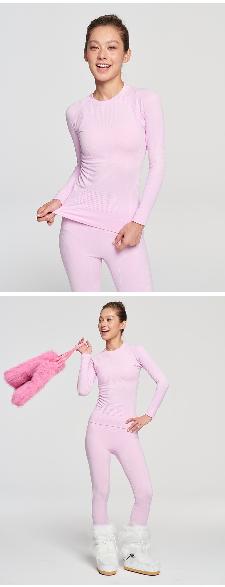 001 Merino Yünü Erkekler ve Kadınlar İçin Açık Hava Yürüyüşü Sonbahar Kış Termal Ter Emici İç Çamaşırı Kayak Takımı Hızlı Kuruyan Giysiler_voghion.com