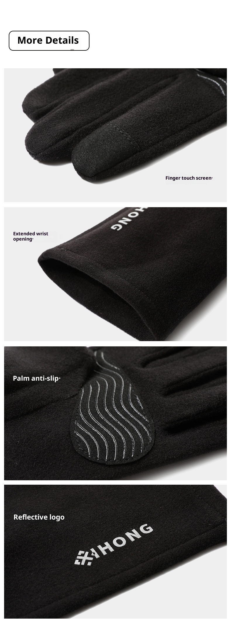 ActiveGo 7A Antibacterial Autumn Winter Ski Lining For Men And Women Outdoor Cycling Running Sports Touchscreen Warm Inner Gloves_voghion.com