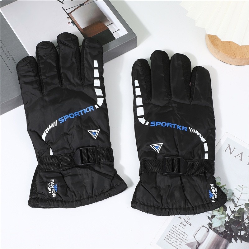 001 Couple Winter Cold-Proof Warm Split-Finger Fashion Triangle Style Outdoor Cycling Hiking Skiing Touchscreen Gloves_voghion.com