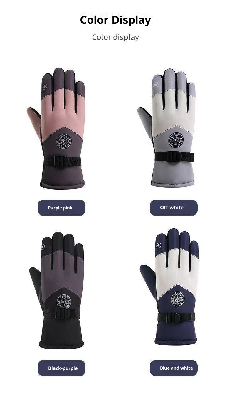 001 Herren Winter-Fahrradhandschuhe für E-Bikes, winddicht, kältebeständig, fleecegefüttert, dick gefüttert, warm, Touchscreen-fähig, aus Baumwolle_voghion.com