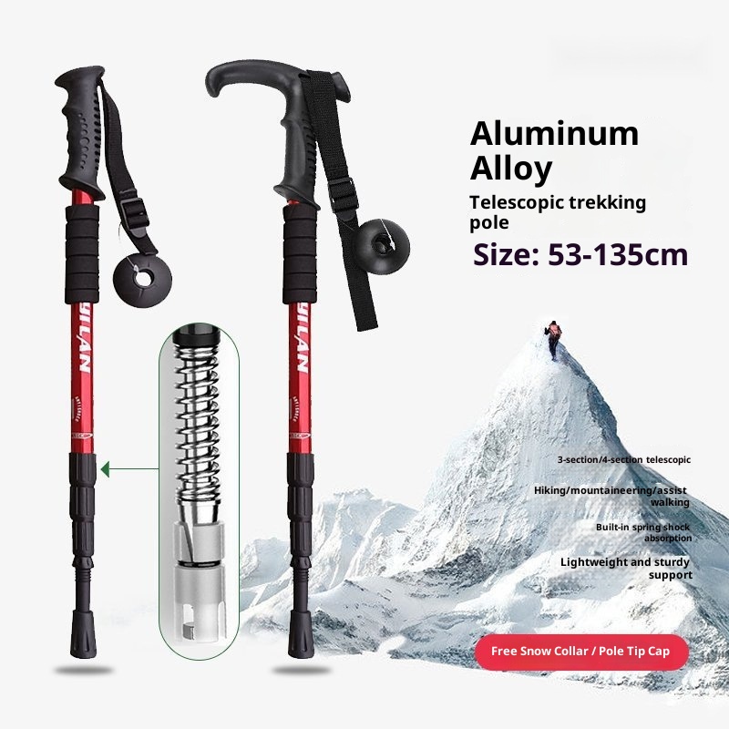 001 Decathlon Professional Outdoor Trekking Pole Telescopic Folding Multi-Functional Self-Defense For Men And Women_voghion.com