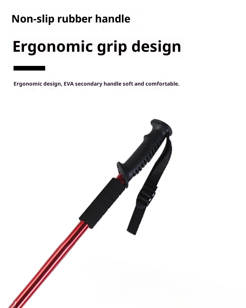 001 Bastone da passeggio telescopico pieghevole professionale per escursionismo all'aperto e arrampicata in lega di alluminio_voghion.com