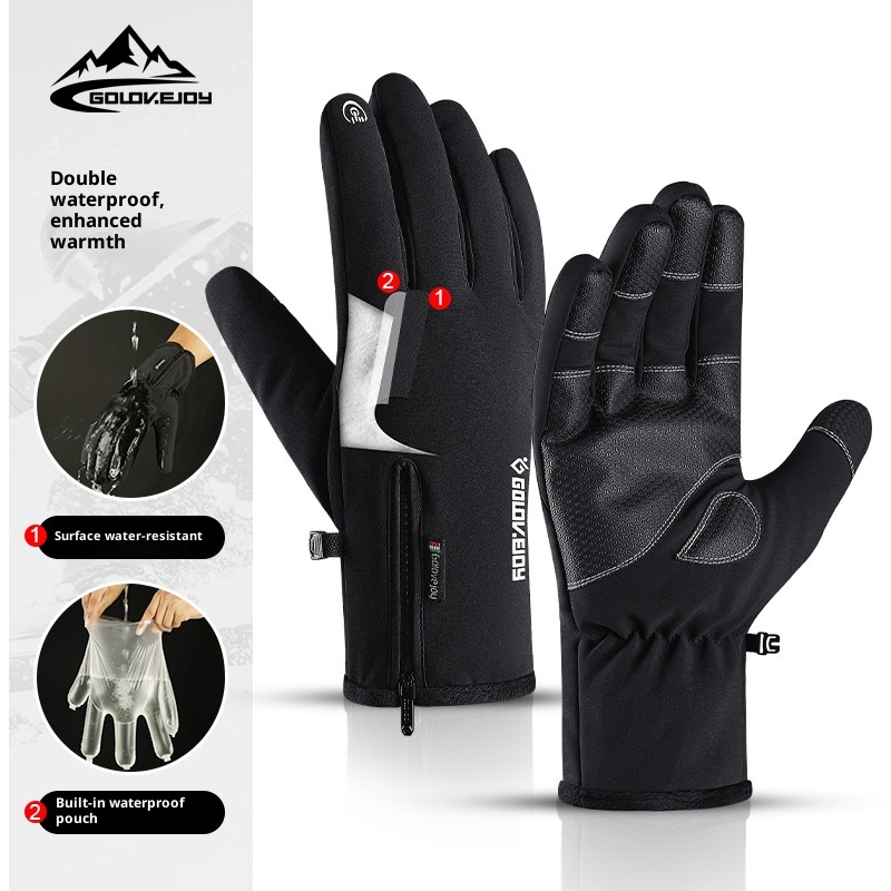ActiveGo Leiqi Winter Cycling Outdoor Sports Mountaineering Waterproof Windproof Warm Thickened Cotton-Padded Unisex Ski Gloves_voghion.com