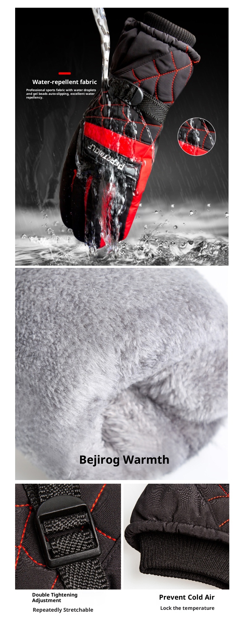 001 Guanti invernali da uomo, caldi, da sci, per moto, bici elettrica, impermeabili, antifreddo, antiscivolo, in cotone spesso_voghion.com