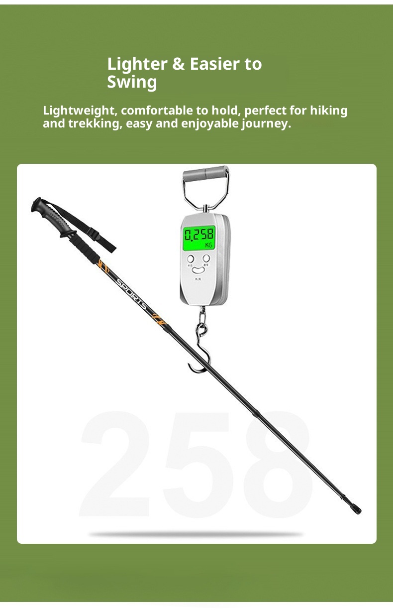 001 Bastone da trekking per esterni, tre sezioni, telescopico in lega di alluminio, bastone da trekking per anziani, antiscivolo, assorbimento degli urti, camminata_voghion.com