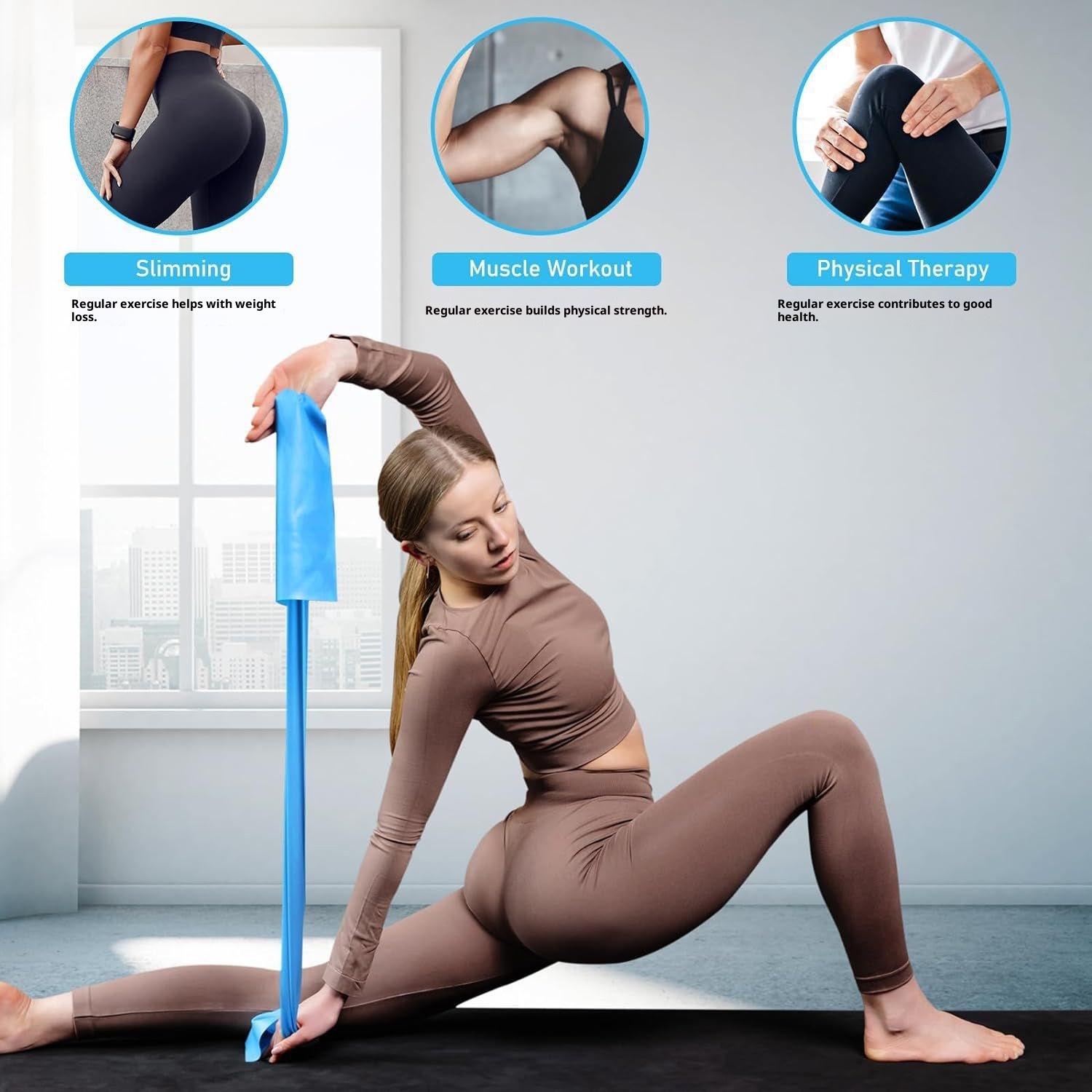 001 Yoga Body Shaping, Home Use For Beginners, Stretching Training, Women's Fitness, Latin Dance Elastic B, Resistance_voghion.com