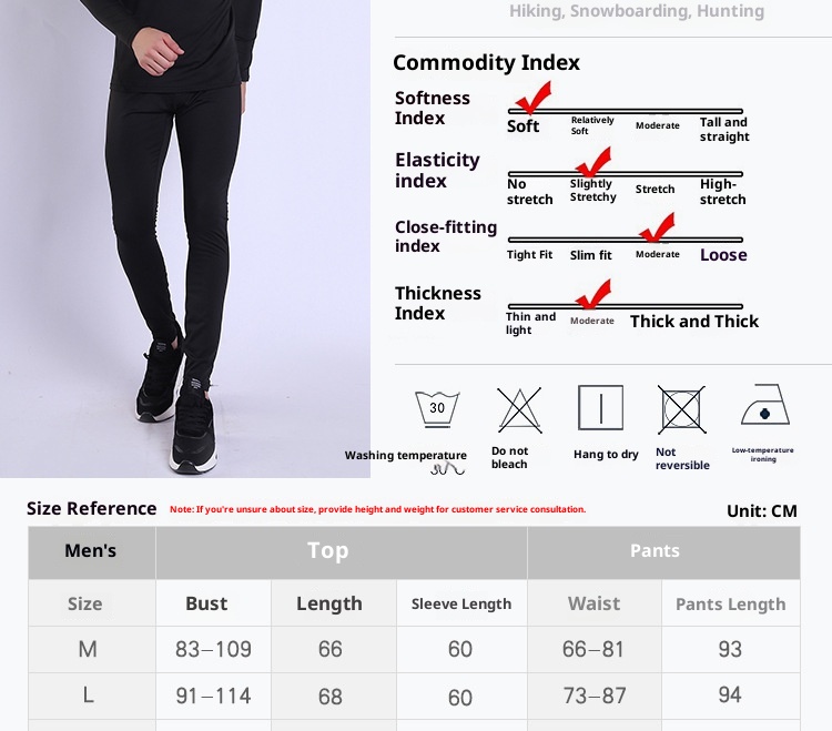 001 HEROBIKER Underwear Set Motorcycle Skiing Tight Long Johns Winter Men's Crew Neck Thermal Top_voghion.com