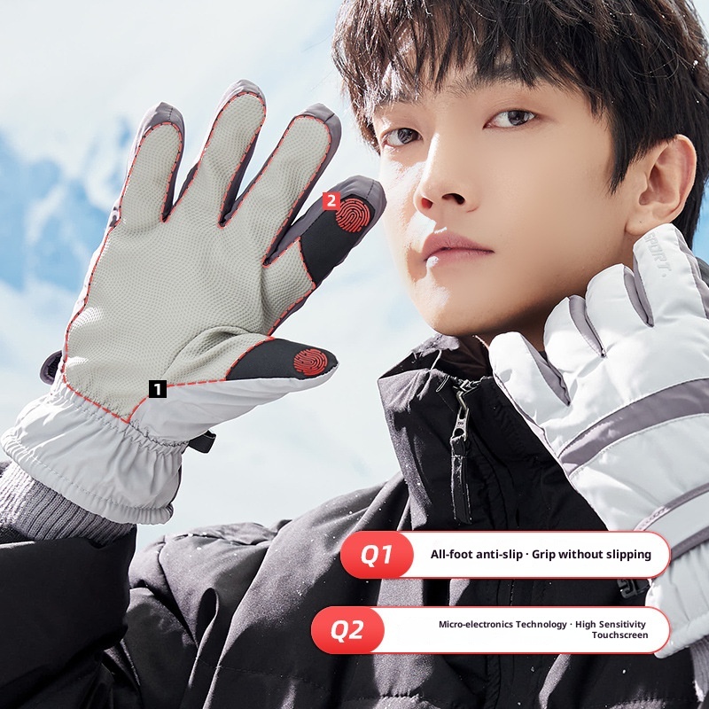 Gants d'hiver chauds et résistants au froid pour le ski, le vélo et les écrans tactiles, en coton épais, pour femmes et femmes._voghion.com